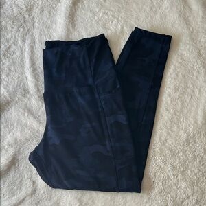 Danskin High-Waist Blue and Black Camouflage Leggings with pockets